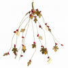 Hanging Brass Oak Leaves and Red Berries Bunch