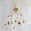 Hanging Brass Oak Leaves and Red Berries Bunch