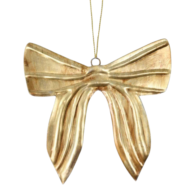 Hanging Gold Metal Bow Decoration