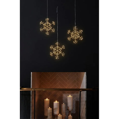 Hanging LED Snowflake - 20cm - Battery Powered