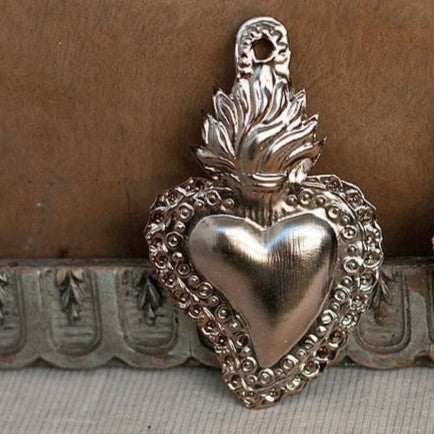 Mini Ardent Heart - Antique Silver - Boncoeurs