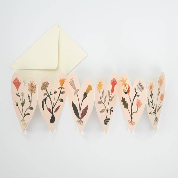 Hearts Concertina Card - Hadley Paper Goods