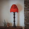 Medium Fringed Velvet Lampshade - Raspberry or Orange