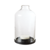 Glass Cloche Tealight Lantern on Metal Plate