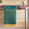 Herringbone Pure New Wool Knee Blanket - Emerald and Mustard