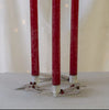 Antique White Holly Candle Wreath with Red Berries