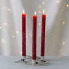 Antique White Holly Candle Wreath with Red Berries