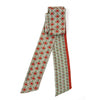 Hand-Printed Silk Bandeau Scarf in Tin - Nicky - Coral