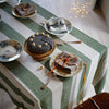 Vienna Green Stripe Linen Tablecloth - 135x250cm