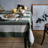 Vienna Green Stripe Linen Tablecloth - 135x250cm