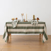Vienna Green Stripe Linen Tablecloth - 135x250cm
