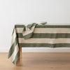 Vienna Green Stripe Linen Tablecloth - 135x250cm