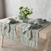 Verona Green Multi-Stripe Linen Napkin - Set of Four