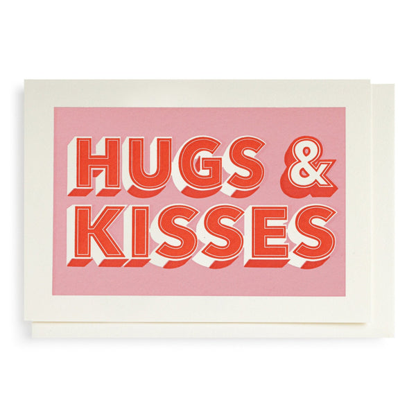 Hugs & Kisses Letterpress Card - Single
