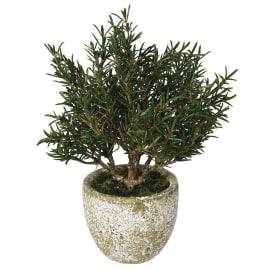 Faux Rosemary Plant in Flowerpot