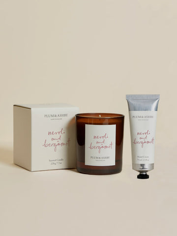 Plum & Ashby Scented Candle and Hand Cream Set - Neroli and Bergamot