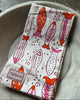 Cotton Block-Printed Pink Fish Spritz Napkin - Set of Four