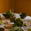 Scalloped Edge Stoneware Bowl - Green
