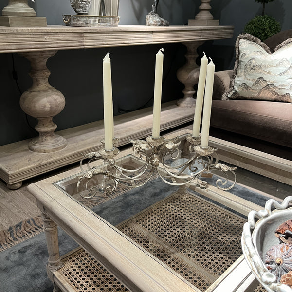 Elaborate French Style Long Metal Candle-Holder