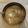 Set of Two Round Glass Palm Tree Trays