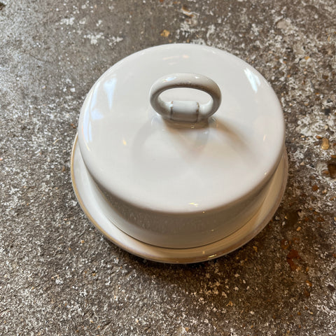 Stoneware Butter or Cheese Dish - Cream