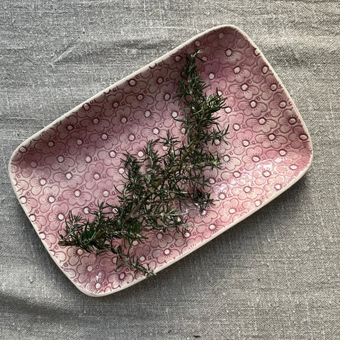 Wonki Ware Trough Serving Platter - Small - Pink Lace