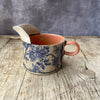 Small Handmade Ceramic Jug by Virginia Graham - Floral with Stripes or Spots - Peachy Pink