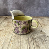 Small Handmade Ceramic Jug by Virginia Graham - Floral with Stripes or Spots - - Pale Lime