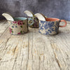 Small Handmade Ceramic Jug by Virginia Graham - Floral with Stripes or Spots