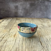 Small Handmade Ceramic Bowl by Virginia Graham - Floral with Spots - Sky Blue