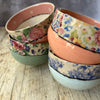 Medium Handmade Ceramic Bowl by Virginia Graham - Floral with Spots
