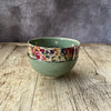 Medium Handmade Ceramic Bowl by Virginia Graham - Floral with Spots