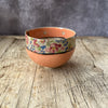 Medium Handmade Ceramic Bowl by Virginia Graham - Floral with Spots - Peachy Pink
