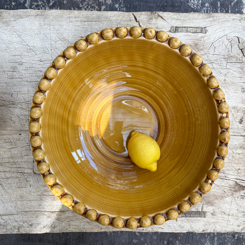Large Bobble Rim Serving Bowl - Ochre