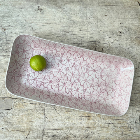 Wonki Ware Prawn Serving Dish or Platter - Large - Pink Lace