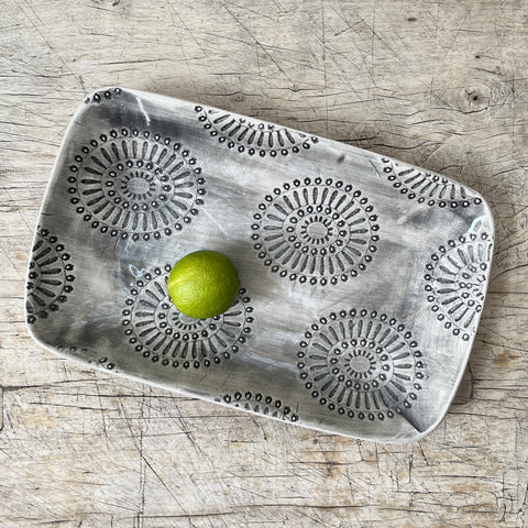 Wonki Ware Trough Serving Platter - Small - Charcoal Lace B