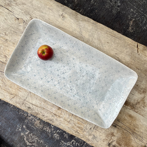 Wonki Ware Trough Serving Platter - Large - Duck Egg Lace