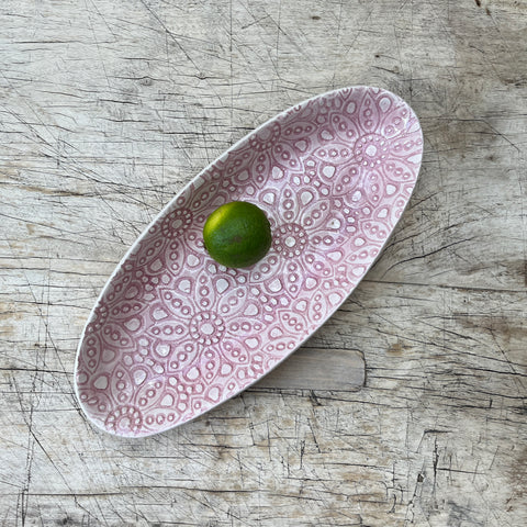 Wonki Ware Bamboo Platter - Small - Pink Lace