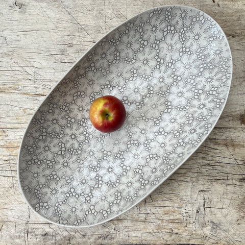 Wonki Ware Oval Bowl - Extra Large - Warm Grey Lace