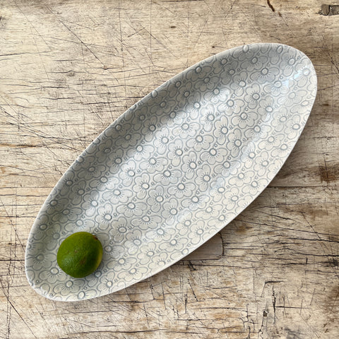 Wonki Ware Bamboo Platter - Medium - Duck Egg Lace