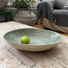 Wonki Ware Oval Bowl - Large - Dark Green Lace