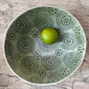 Wonki Ware Pasta Bowl - Dark Green Lace Pattern