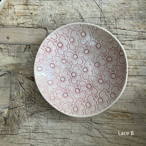 Wonki Ware Salsa or Tapas Dish - Pink Lace