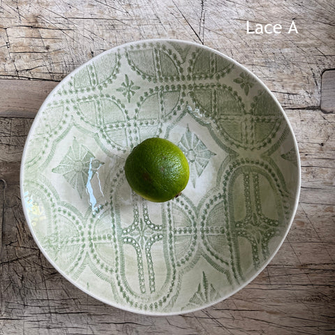 Wonki Ware Small Spaghetti Bowl - Spearmint Lace