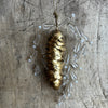 Brass Pinecone with Glass Beads Hanging Ornament
