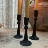 Tulip Iron Candle Holder - Almost Black - Three Sizes
