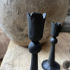 Tulip Iron Candle Holder - Almost Black - Three Sizes