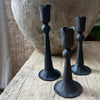 Tulip Iron Candle Holder - Almost Black - Three Sizes