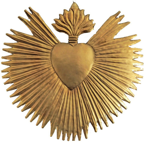 Large Brass Sacred Heart Imperial Boncoeurs France