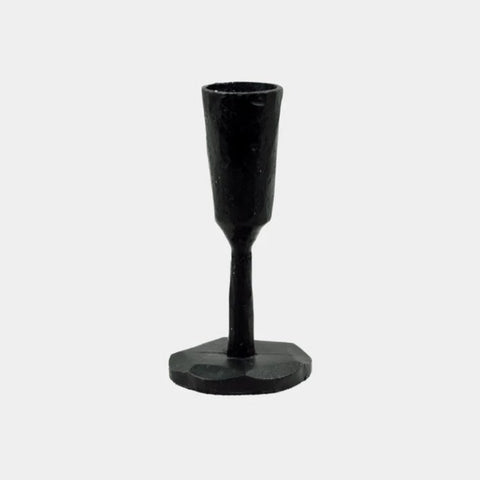 Short Black Iron Candlestick - 7cm